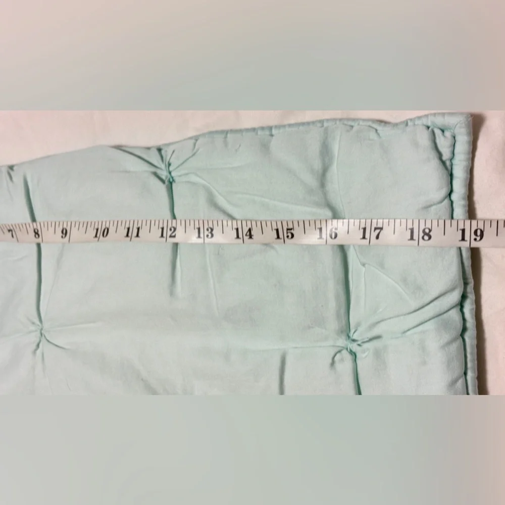 Pottery Barn Kids Quilted Sham Set 2 Mint Green Tufted Cotton Pillow Covers